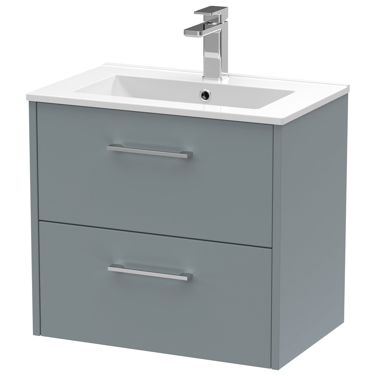 600 Wh 2-Drawer Vanity & Basin 2 - Coastal Grey