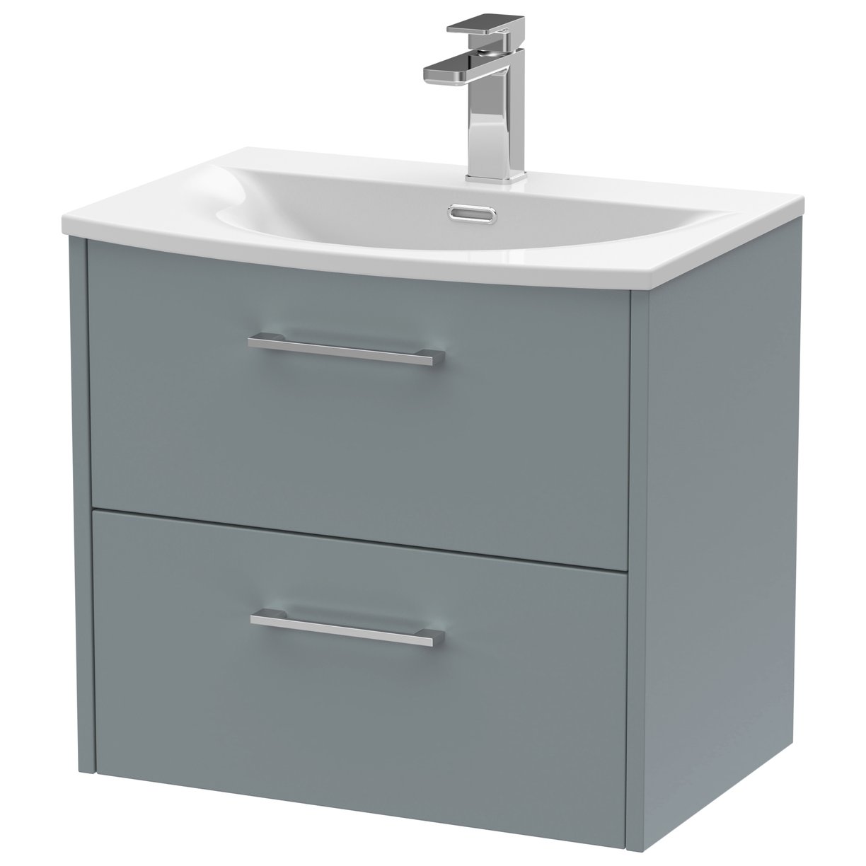 600 Wh 2-Drawer Vanity & Basin 4 - Coastal Grey