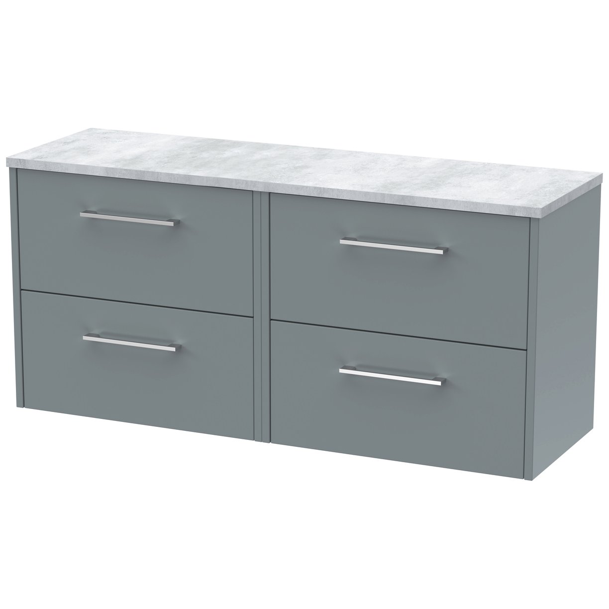 600 Wh 2-Drawer Vanity & Laminate Top - Coastal Grey