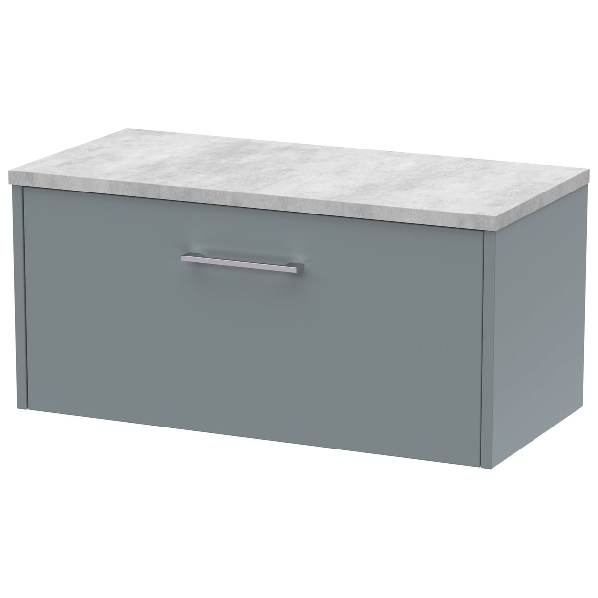 800 Wh Single Drawer Vanity & Laminate Top - Coastal Grey