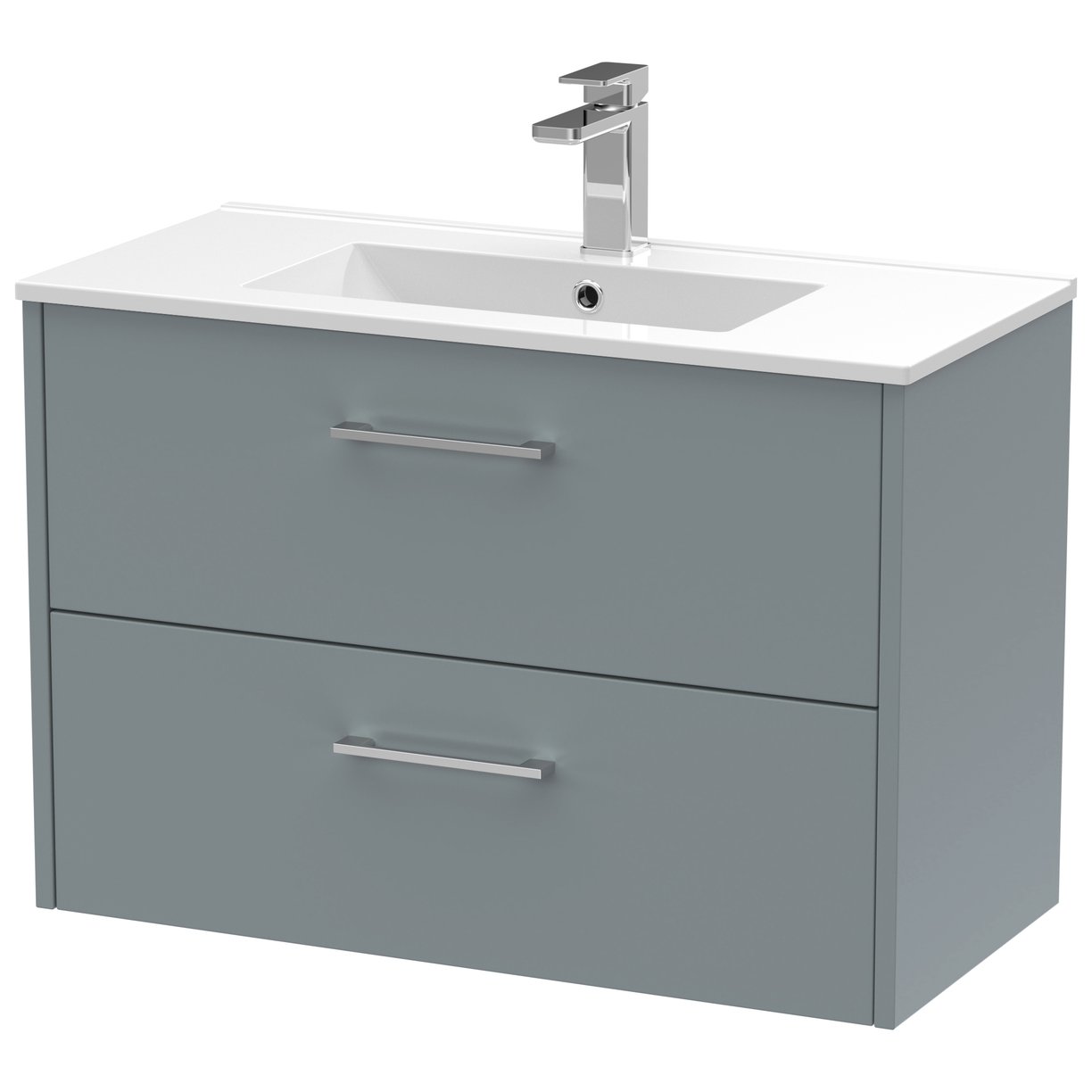 800 Wh 2-Drawer Vanity & Basin 2 - Coastal Grey