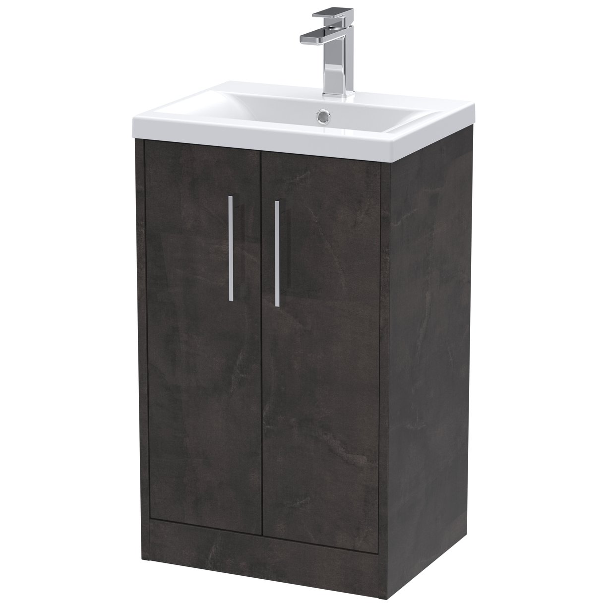 500 Fs 2-Door Vanity & Basin 1 - Metallic Slate