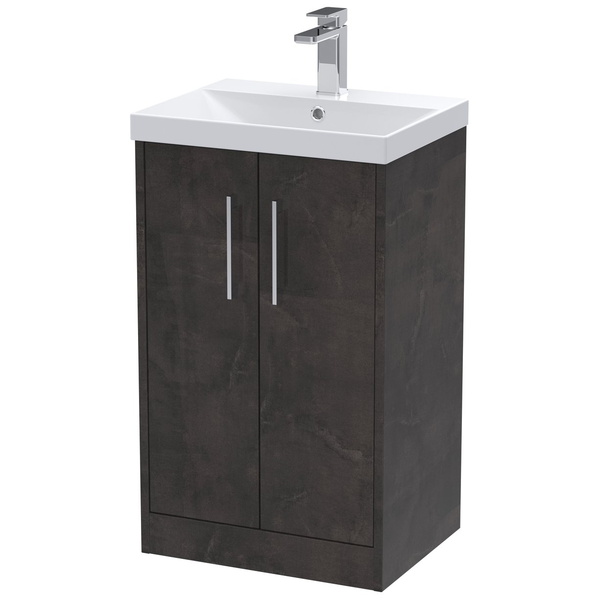 500 Fs 2-Door Vanity & Basin 3 - Metallic Slate