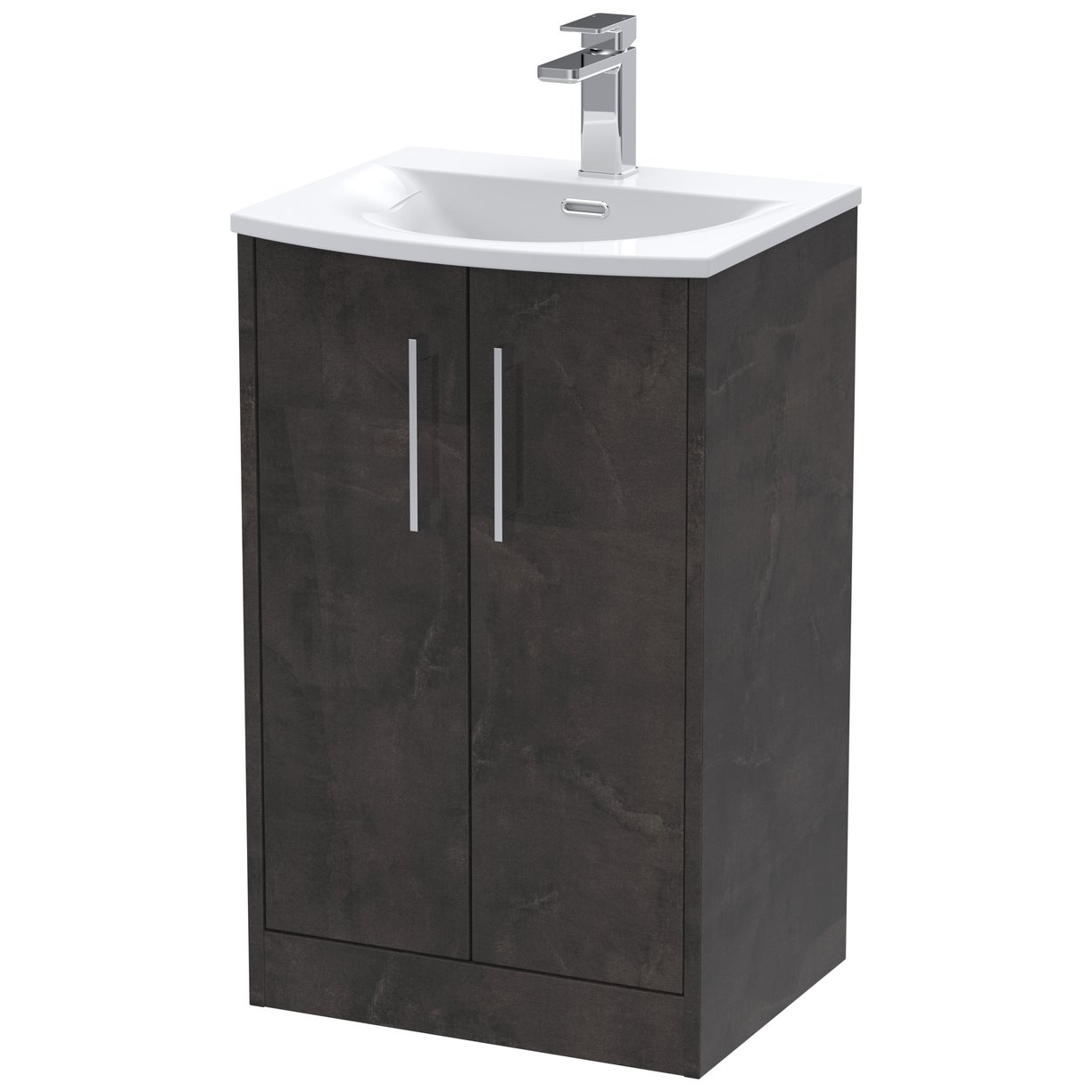 500 Fs 2-Door Vanity & Basin 4 - Metallic Slate