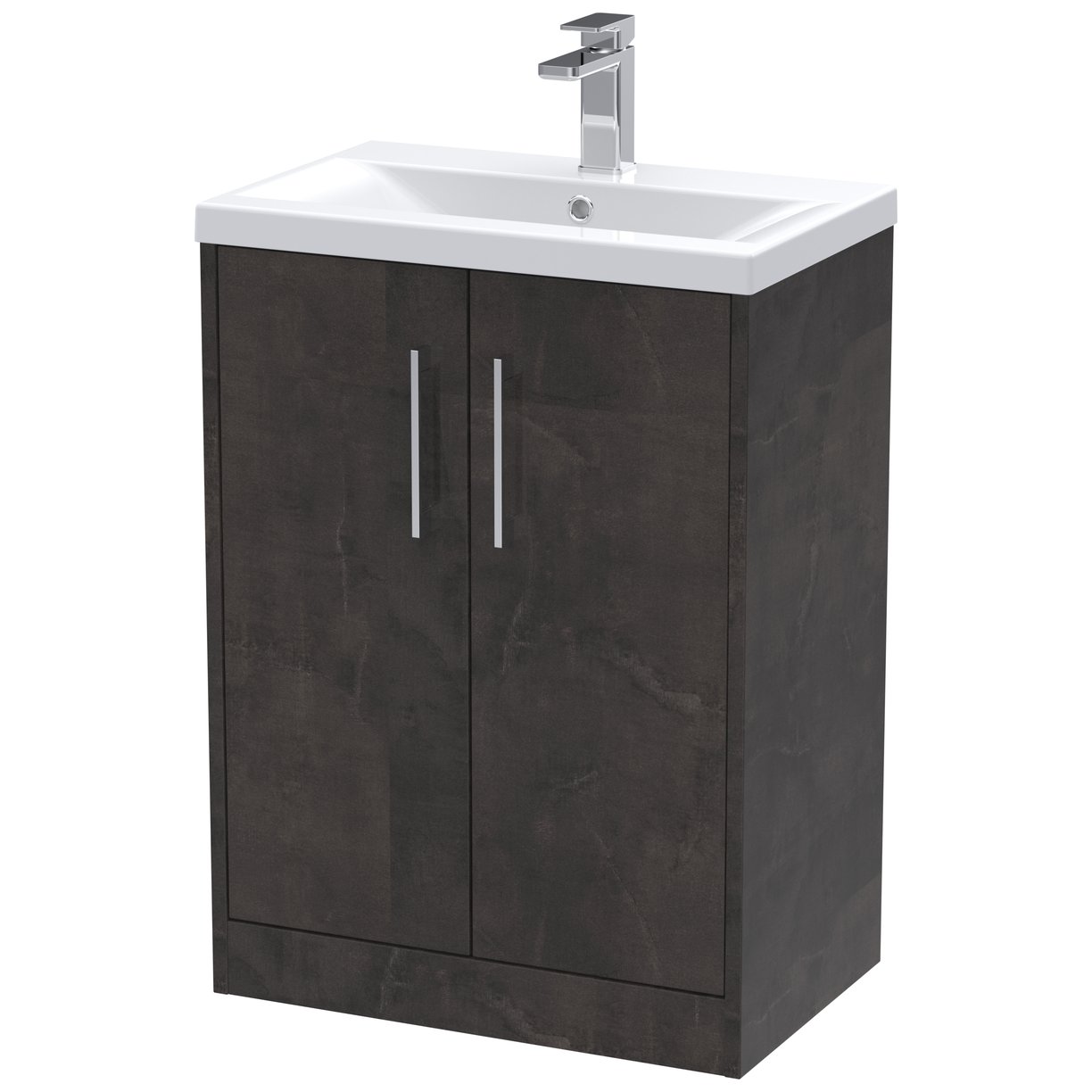 600 Fs 2-Door Vanity & Basin 1 - Metallic Slate