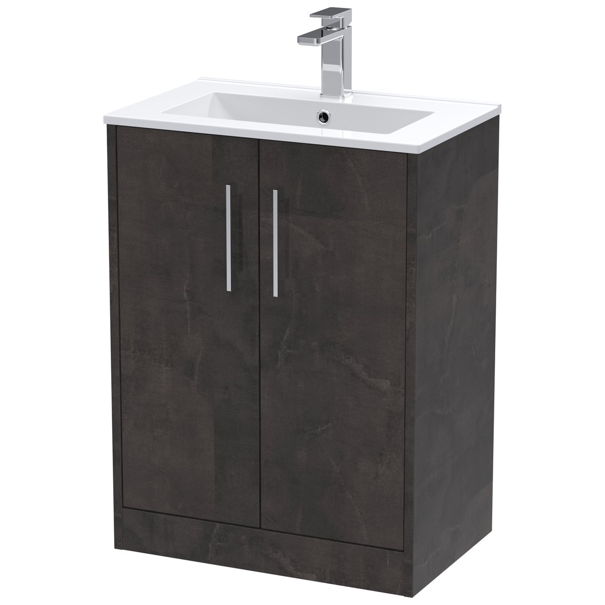 600 Fs 2-Door Vanity & Basin 2 - Metallic Slate