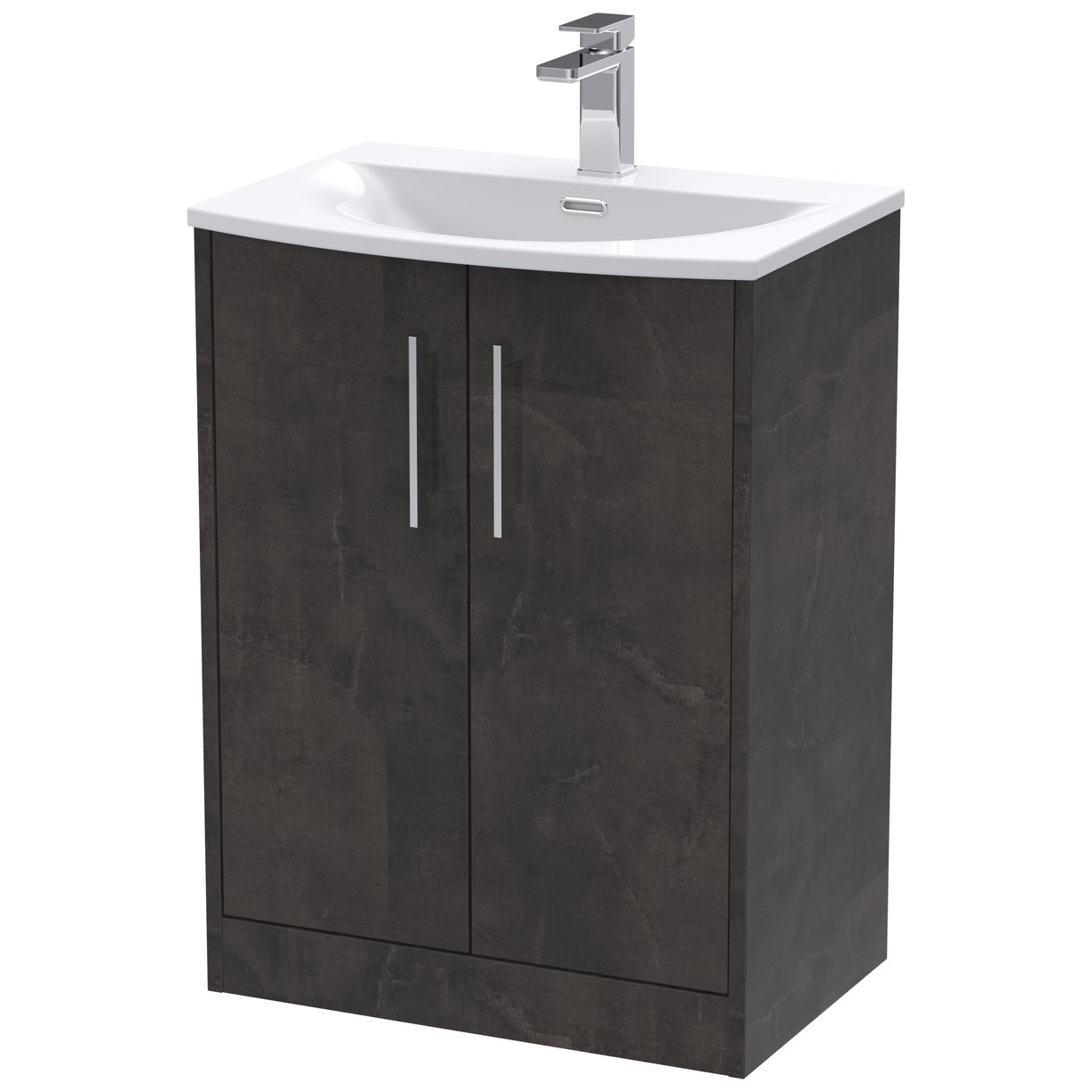 600 Fs 2-Door Vanity & Basin 4 - Metallic Slate