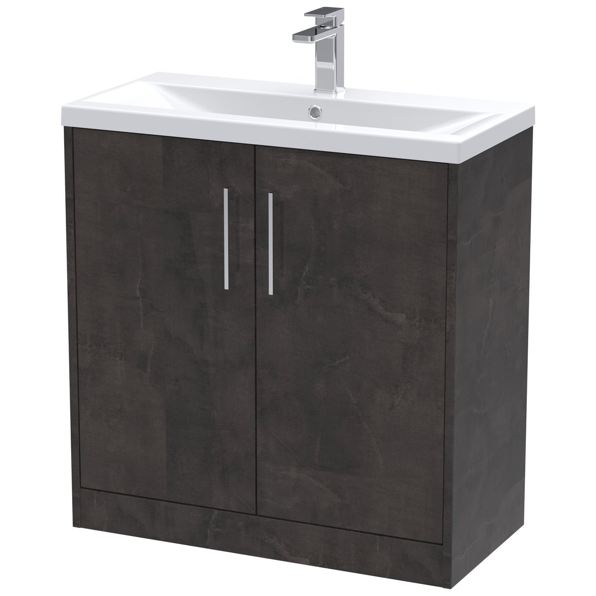 800 Fs 2-Door Vanity & Basin 1 - Metallic Slate