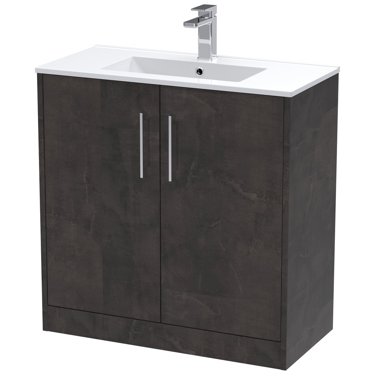 800 Fs 2-Door Vanity & Basin 2 - Metallic Slate