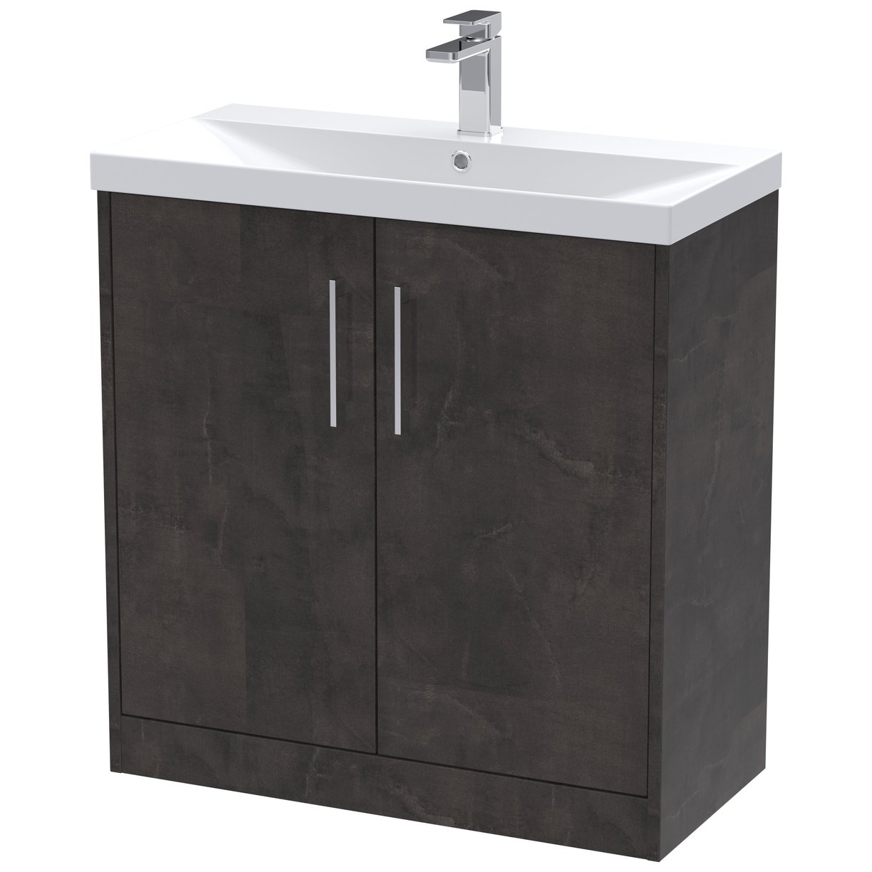 800 Fs 2-Door Vanity & Basin 3 - Metallic Slate
