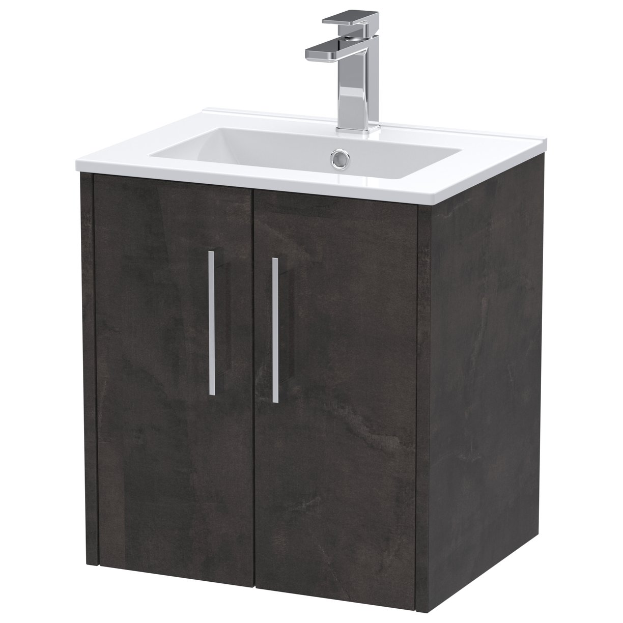 500 Wh 2-Door Vanity & Basin 2 - Metallic Slate