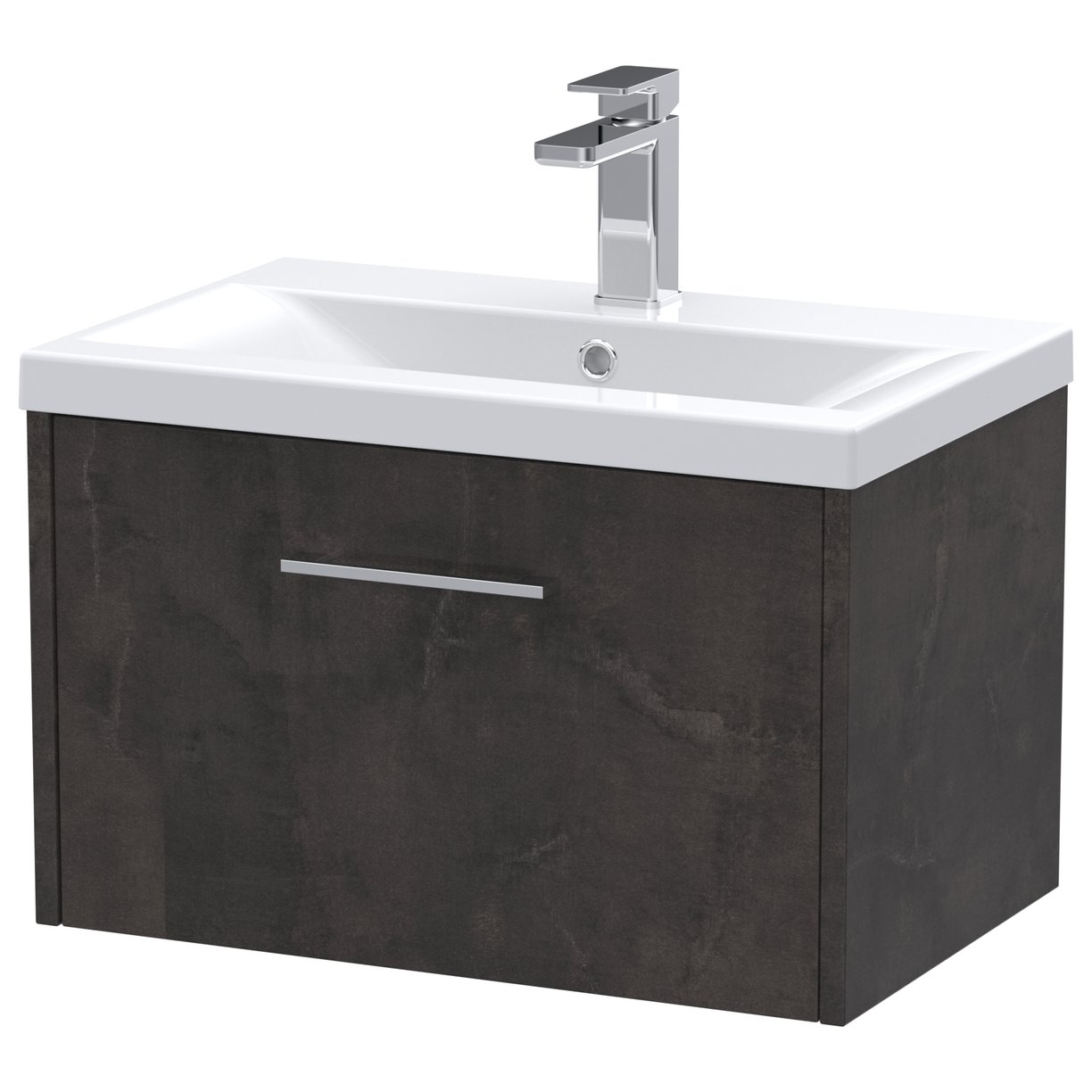 600 Wh 1-Drawer Vanity & Basin 1 - Metallic Slate