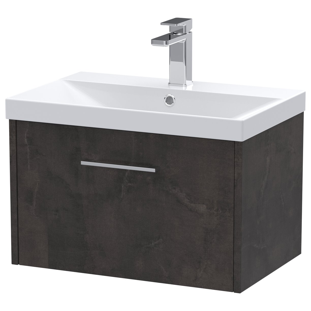 600 Wh 1-Drawer Vanity & Basin 3 - Metallic Slate
