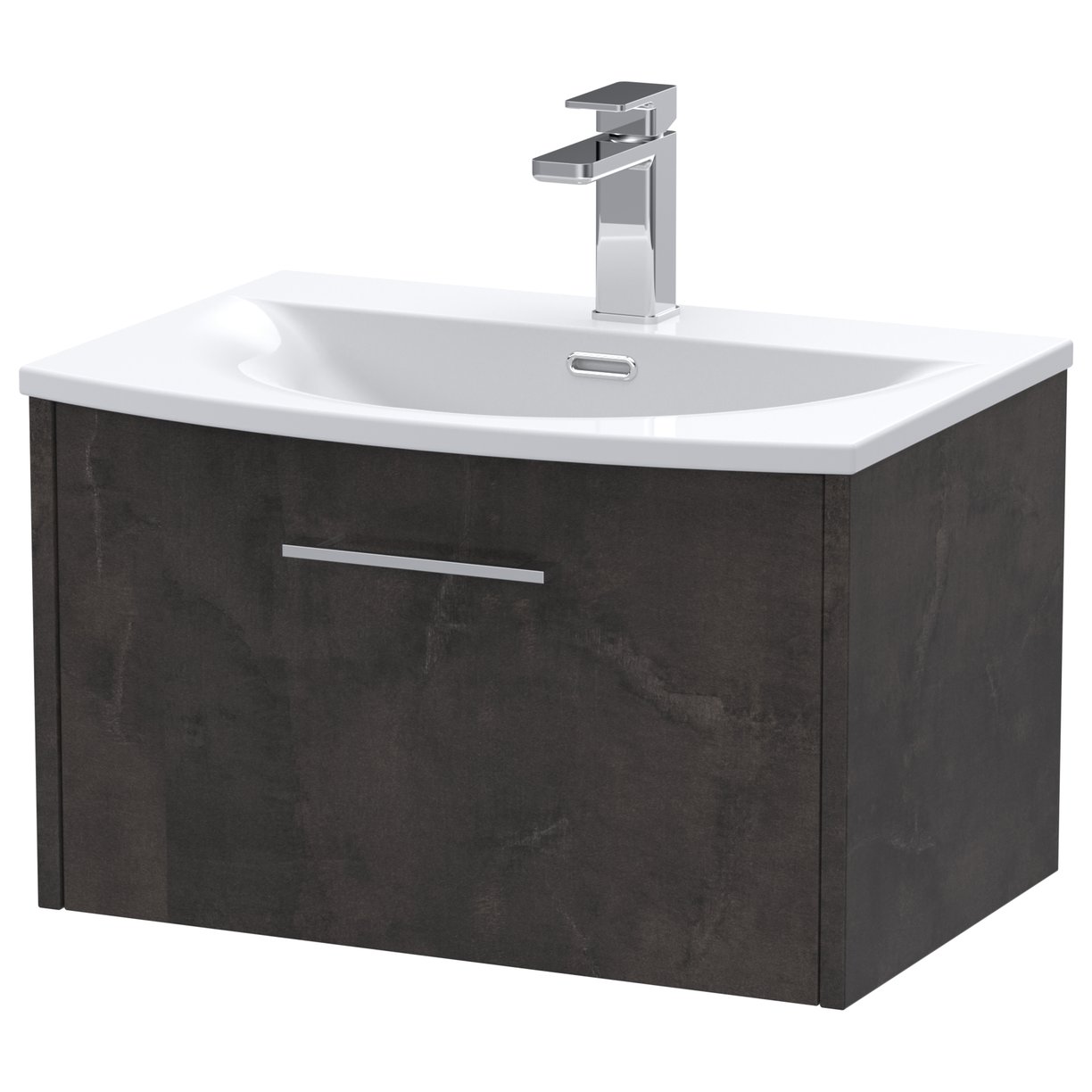 600 Wh 1-Drawer Vanity & Basin 4 - Metallic Slate