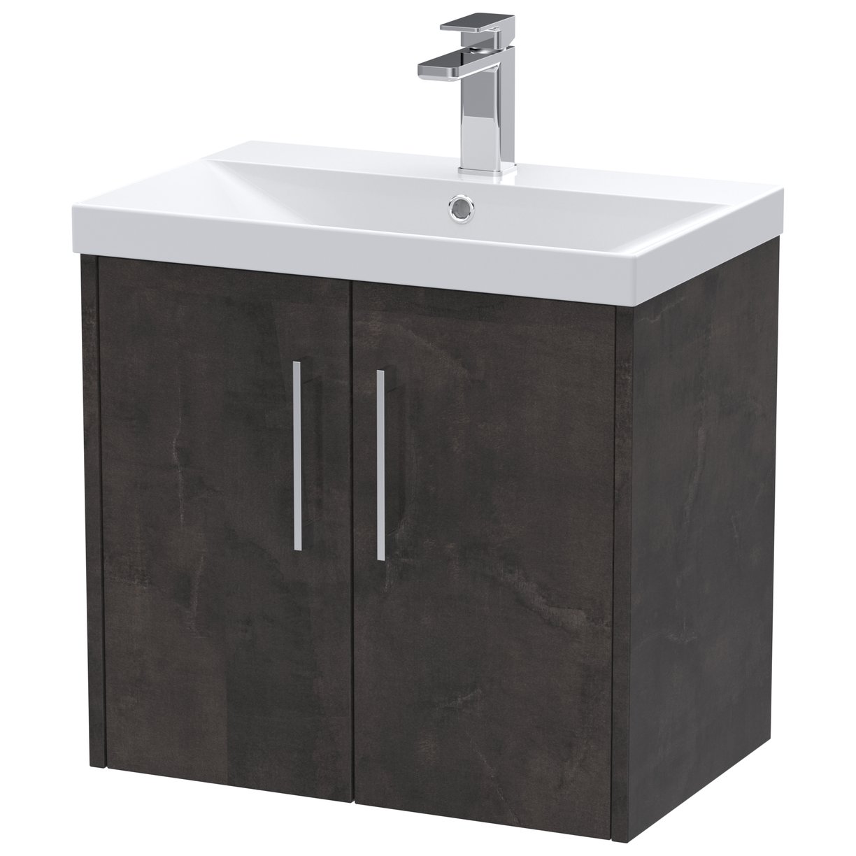 600 Wh 2-Door Vanity & Basin 3 - Metallic Slate