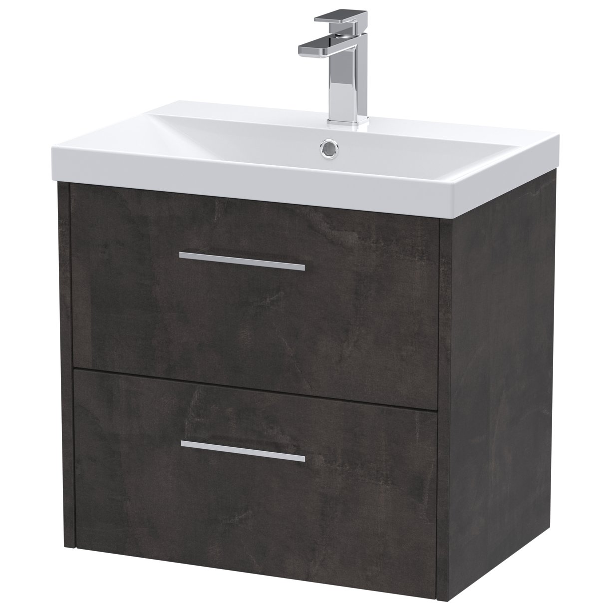 600 Wh 2-Drawer Vanity & Basin 3 - Metallic Slate