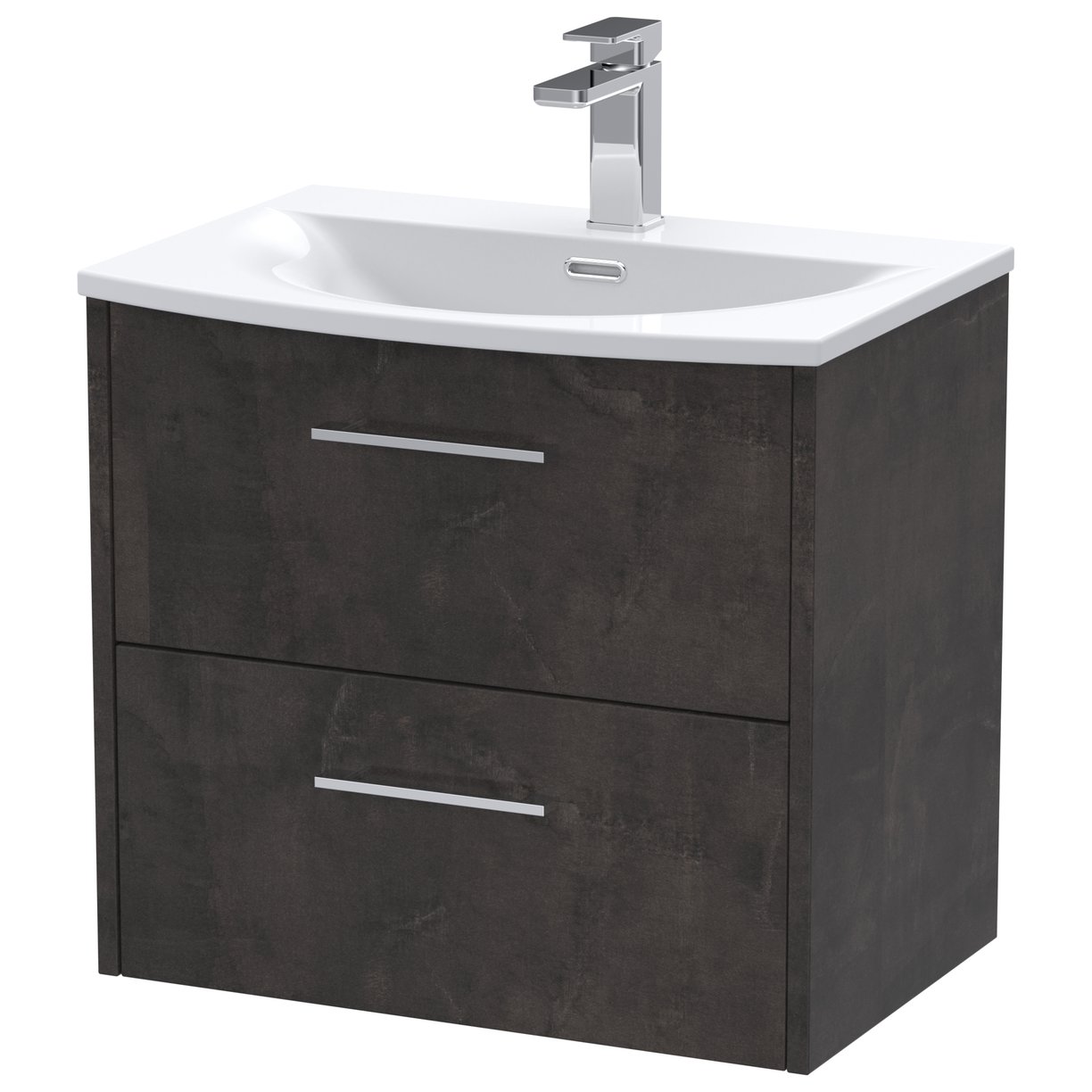 600 Wh 2-Drawer Vanity & Basin 4 - Metallic Slate