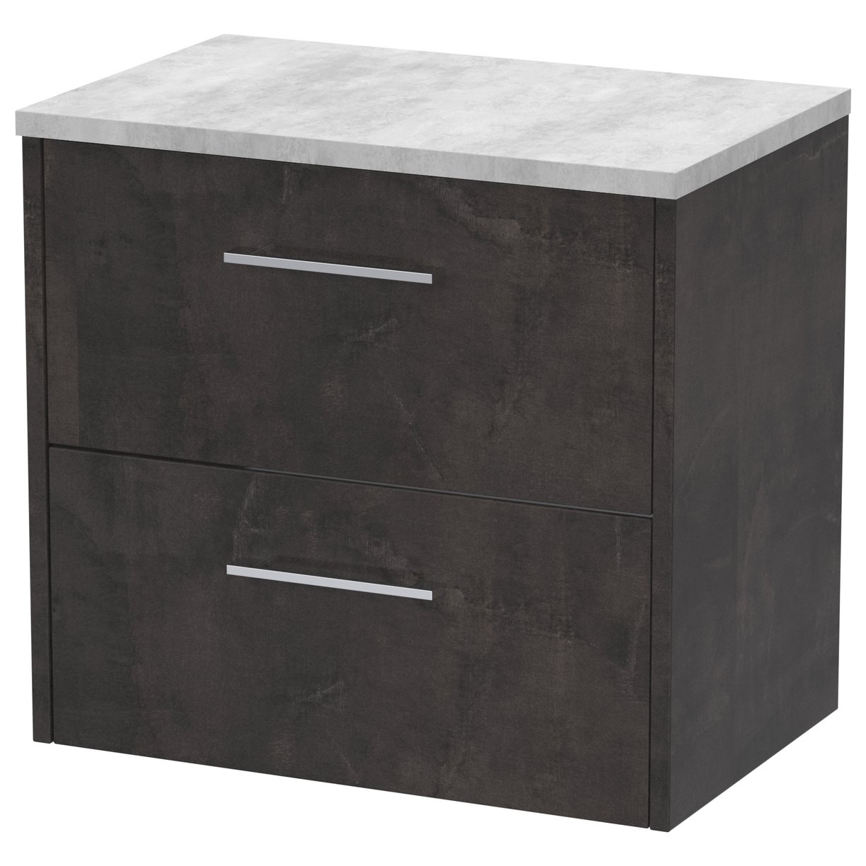 600 Wh 2-Drawer Vanity & Worktop - Metallic Slate