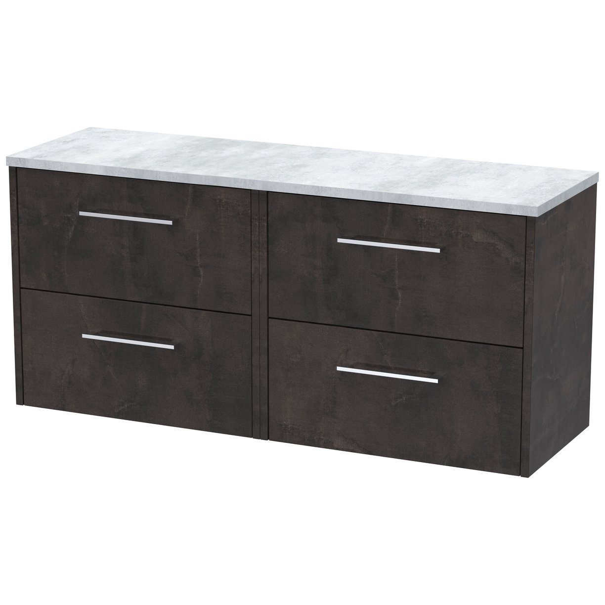 600 Wh 2-Drawer Vanity & Laminate Top - Metallic Slate
