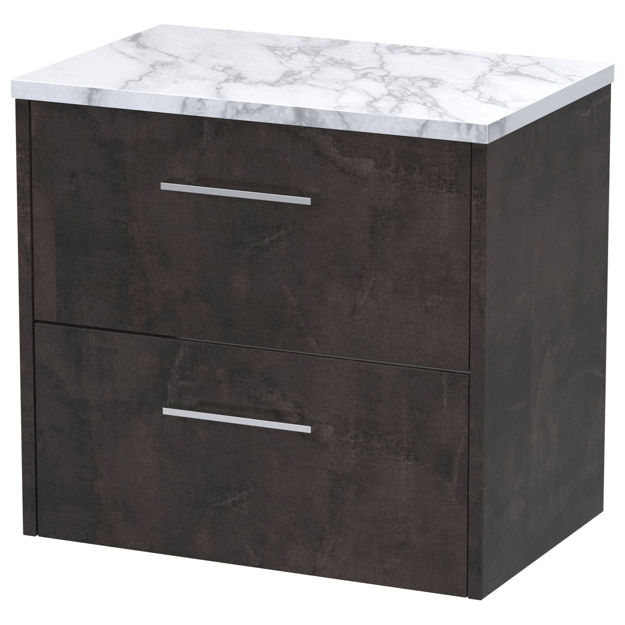 600 Wh 2-Drawer Vanity & Worktop - Metallic Slate