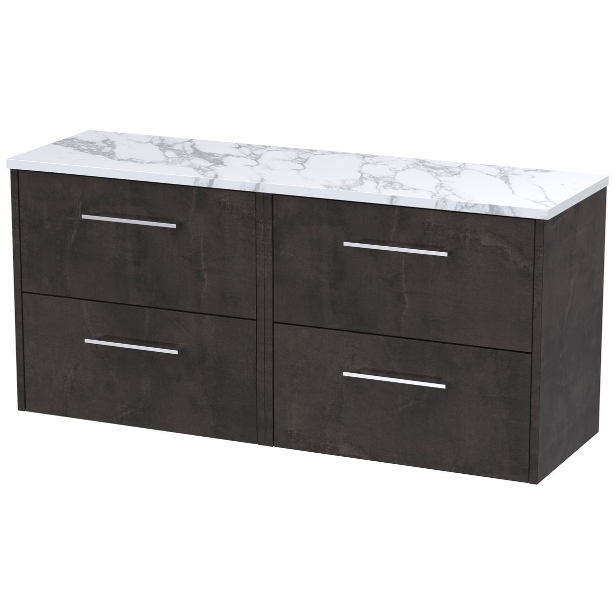 600 Wh 2-Drawer Vanity & Laminate Top - Metallic Slate
