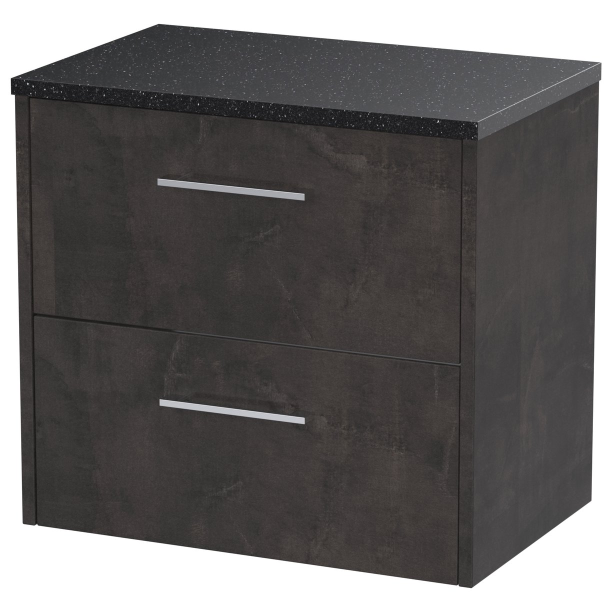 600 Wh 2-Drawer Vanity & Worktop - Metallic Slate