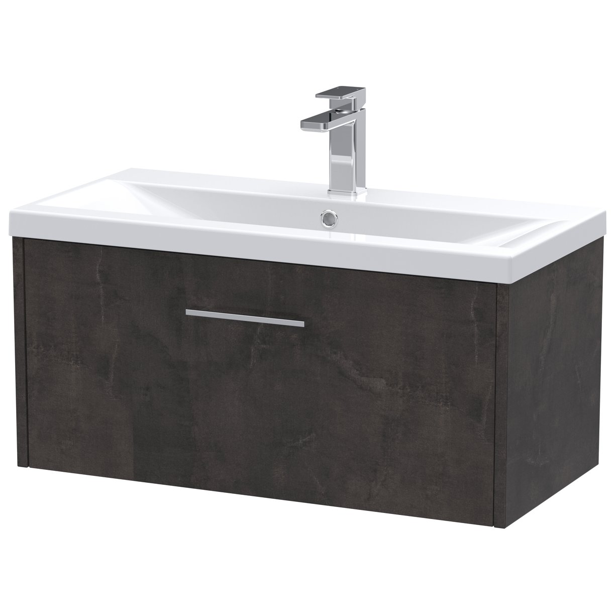 800 Wh 1-Drawer Vanity & Basin 1 - Metallic Slate