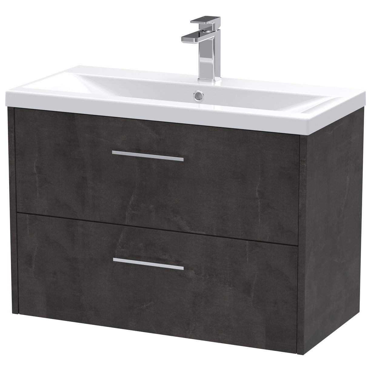 800 Wh 2-Drawer Vanity & Basin 1 - Metallic Slate