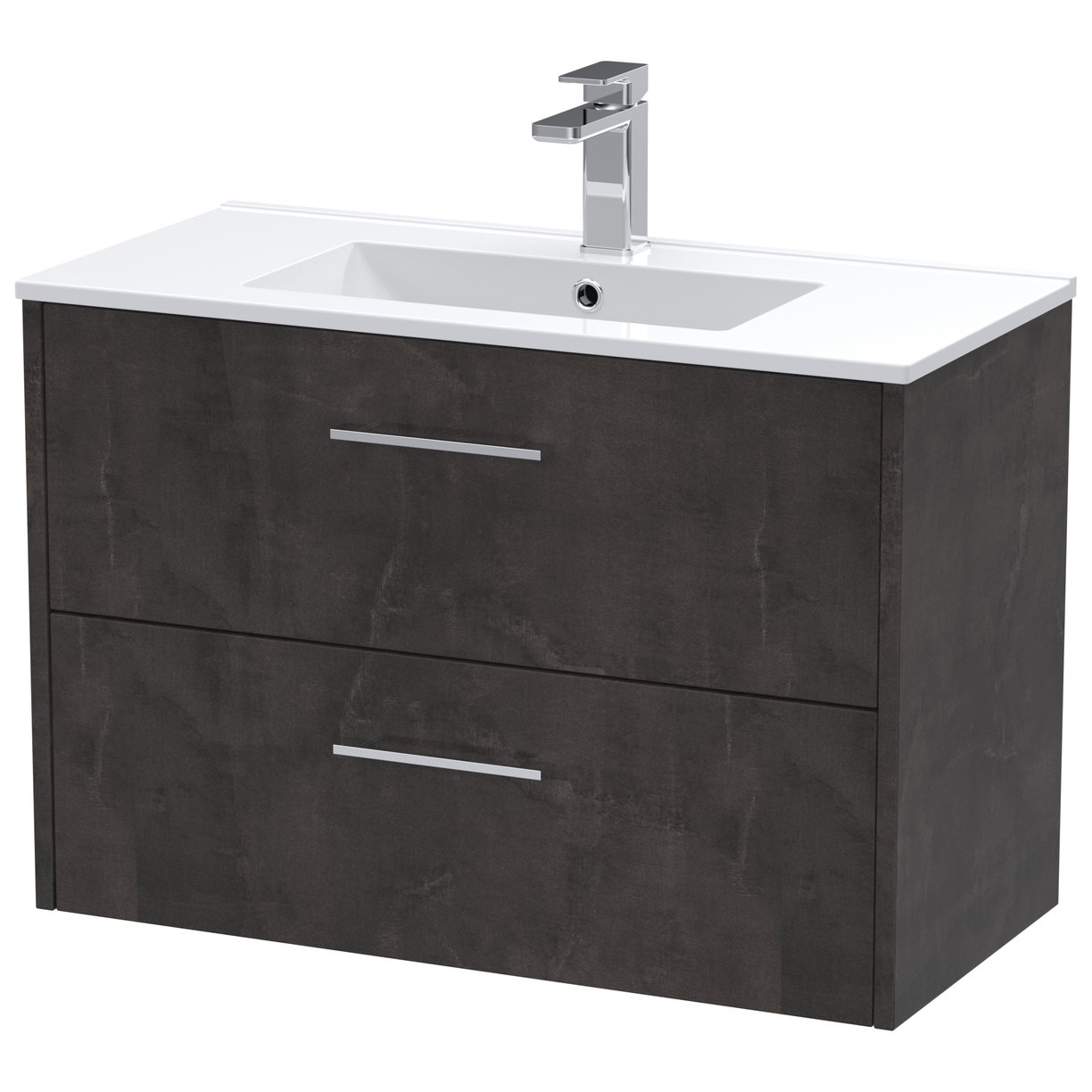 800 Wh 2-Drawer Vanity & Basin 2 - Metallic Slate