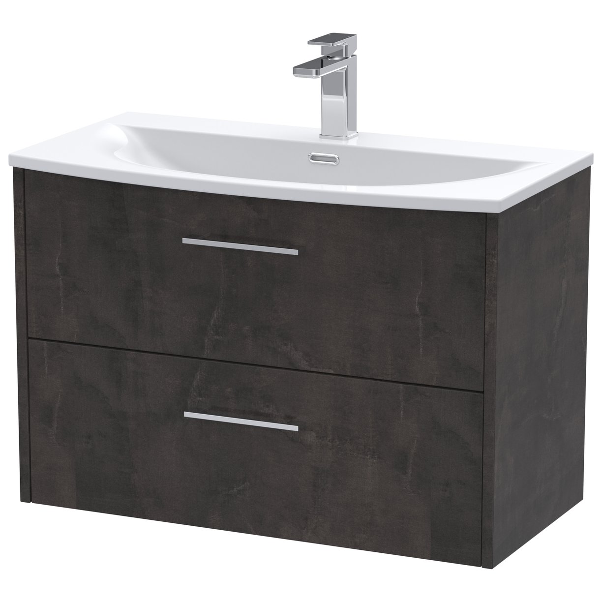 800 Wh 2-Drawer Vanity & Basin 4 - Metallic Slate