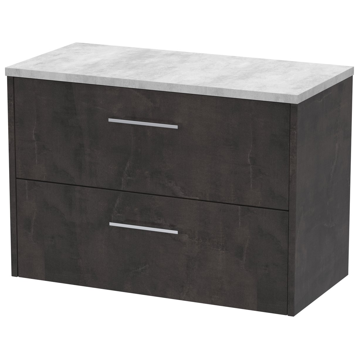 800 Wh 2-Drawer Vanity & Worktop - Metallic Slate