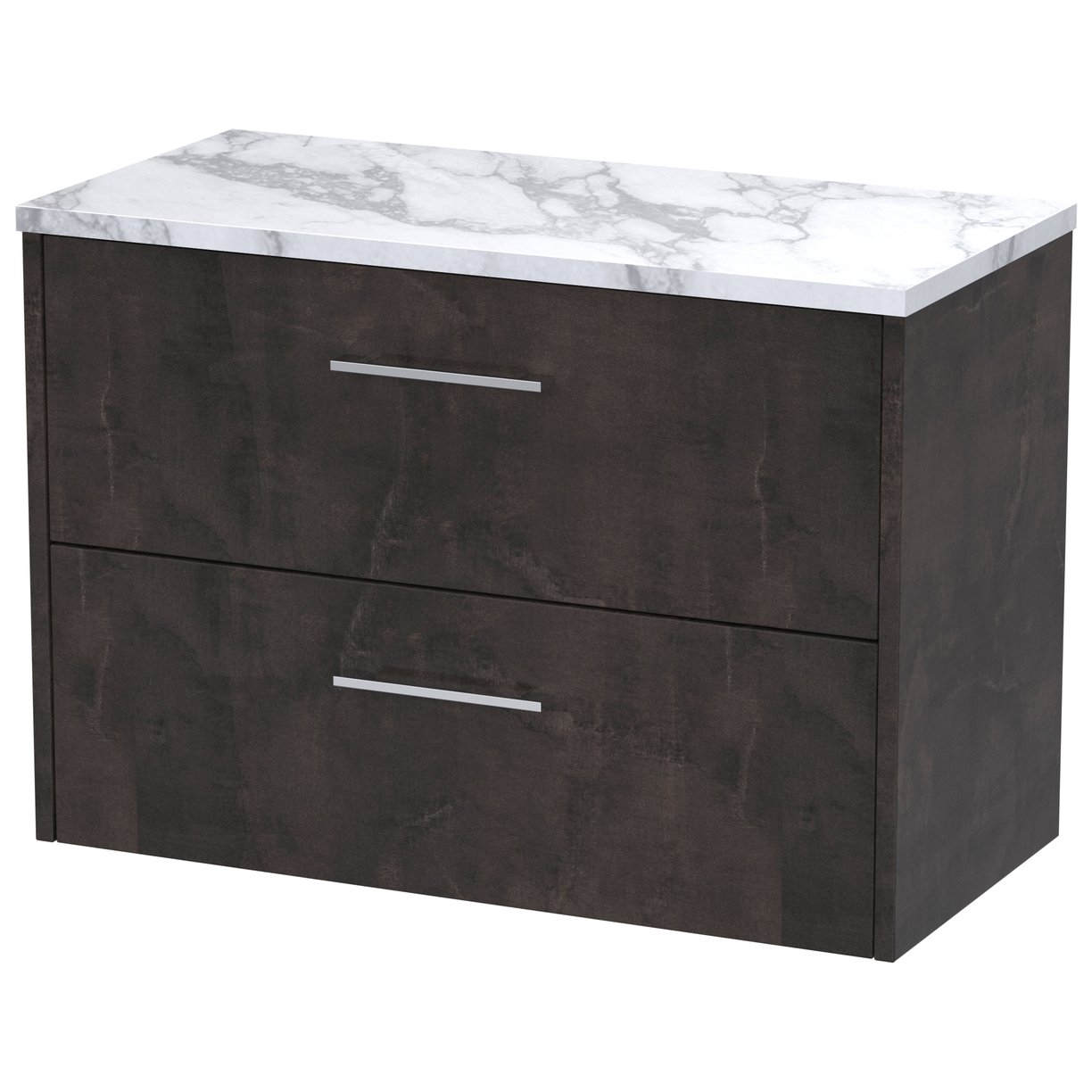 800 Wh 2-Drawer Vanity & Worktop - Metallic Slate