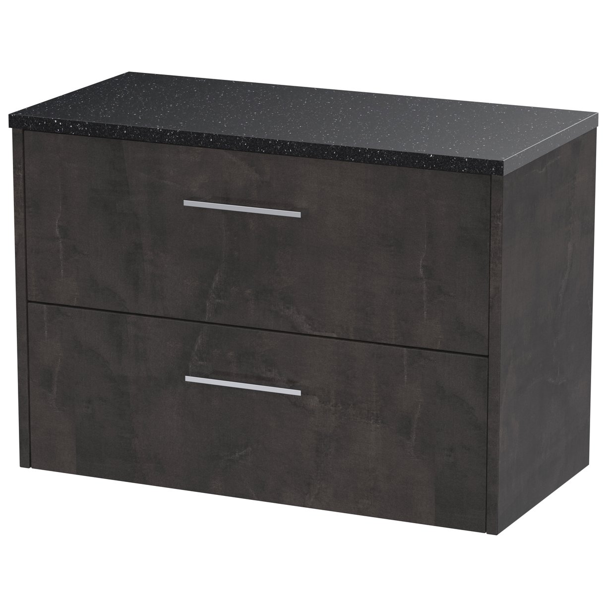 800 Wh 2-Drawer Vanity & Worktop - Metallic Slate