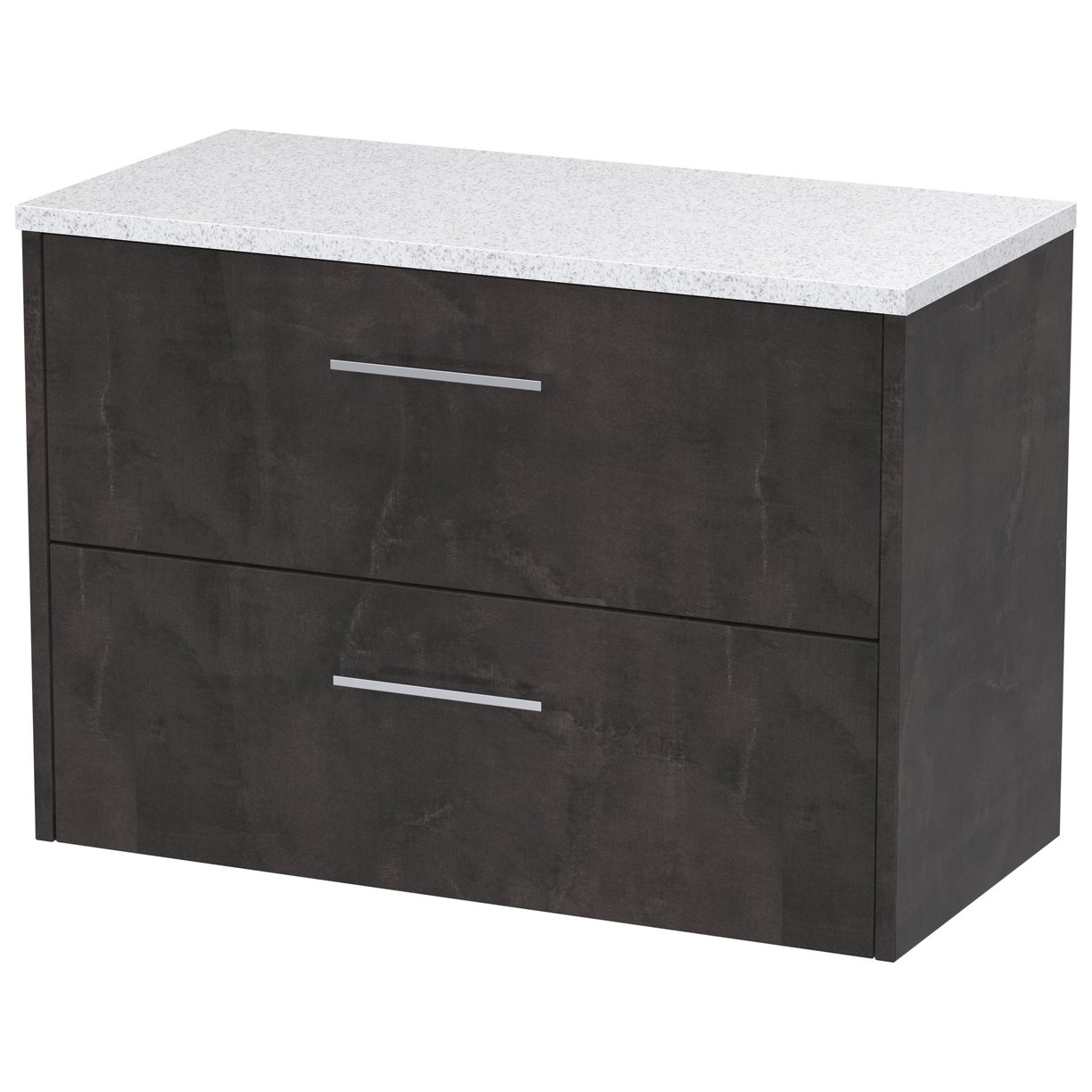 800 Wh 2-Drawer Vanity & Worktop - Metallic Slate