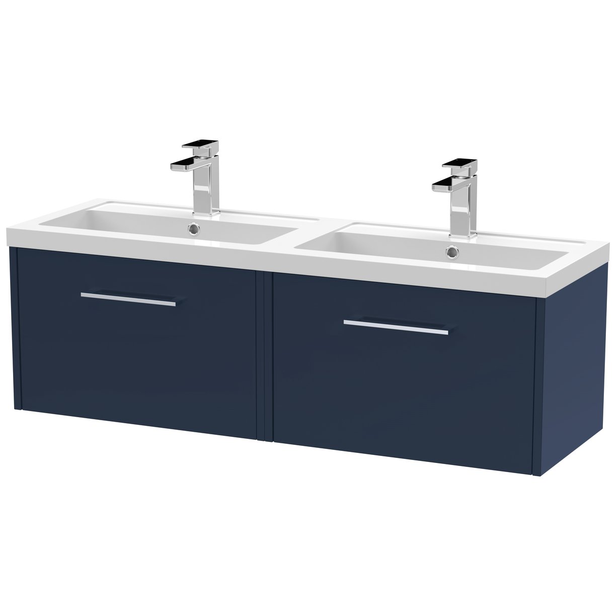 1200 Wh 2-Drawer Vanity & Double Basin - Indigo Blue