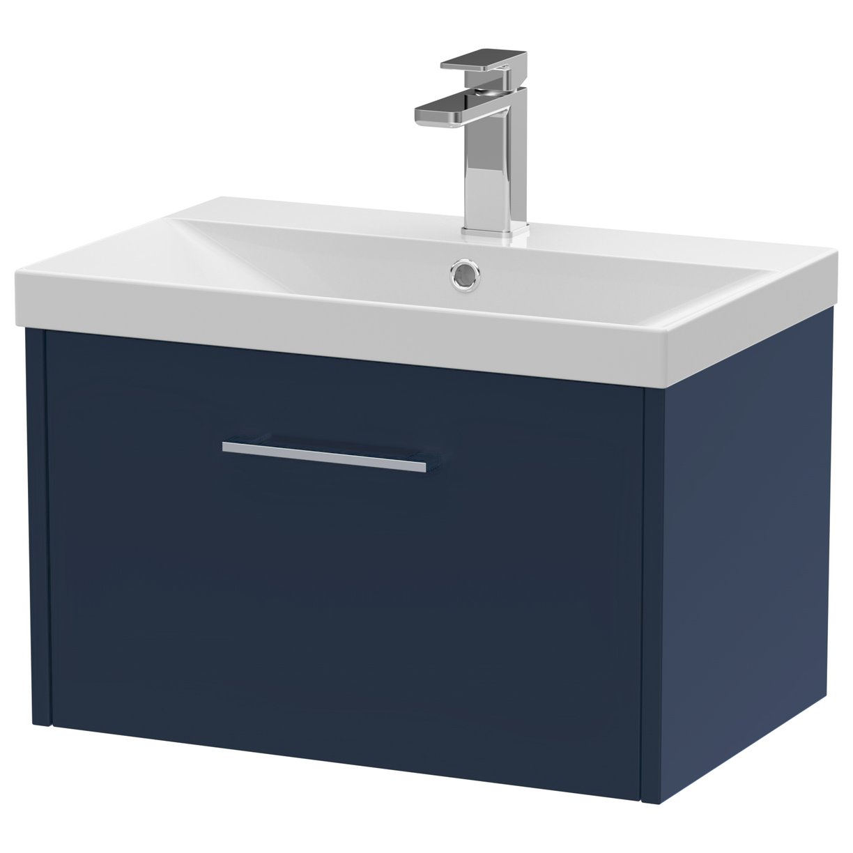 600 Wh Single Drawer Vanity & Basin 3 - Indigo Blue