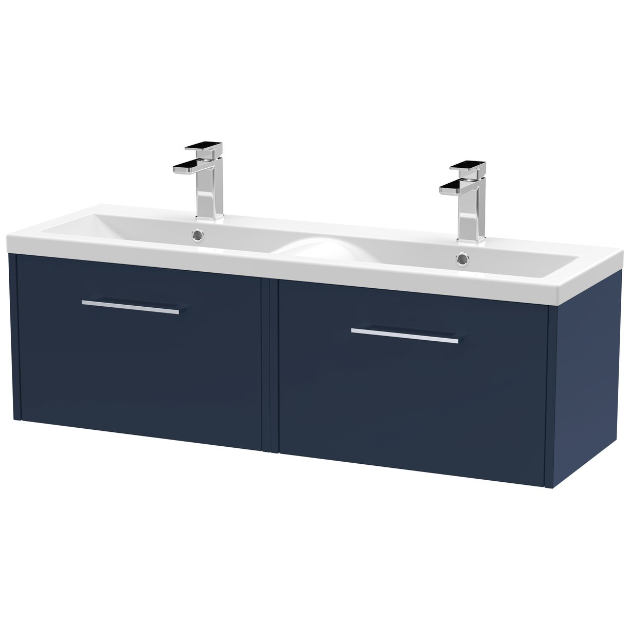 1200 Wh 2-Drawer Vanity & Double Basin - Indigo Blue