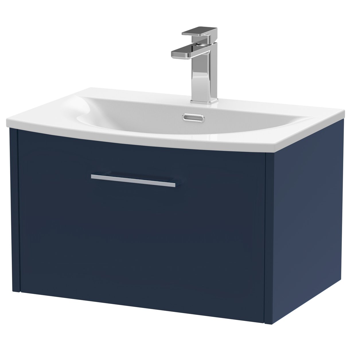 600 Wh Single Drawer Vanity & Basin 4 - Indigo Blue