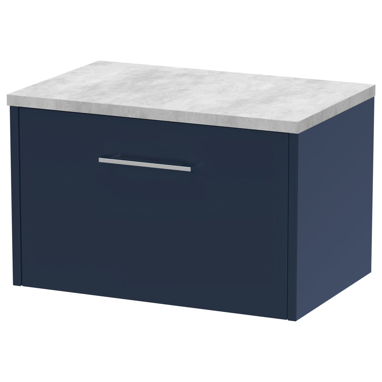 600 Wh Single Drawer Vanity & Laminate T - Indigo Blue