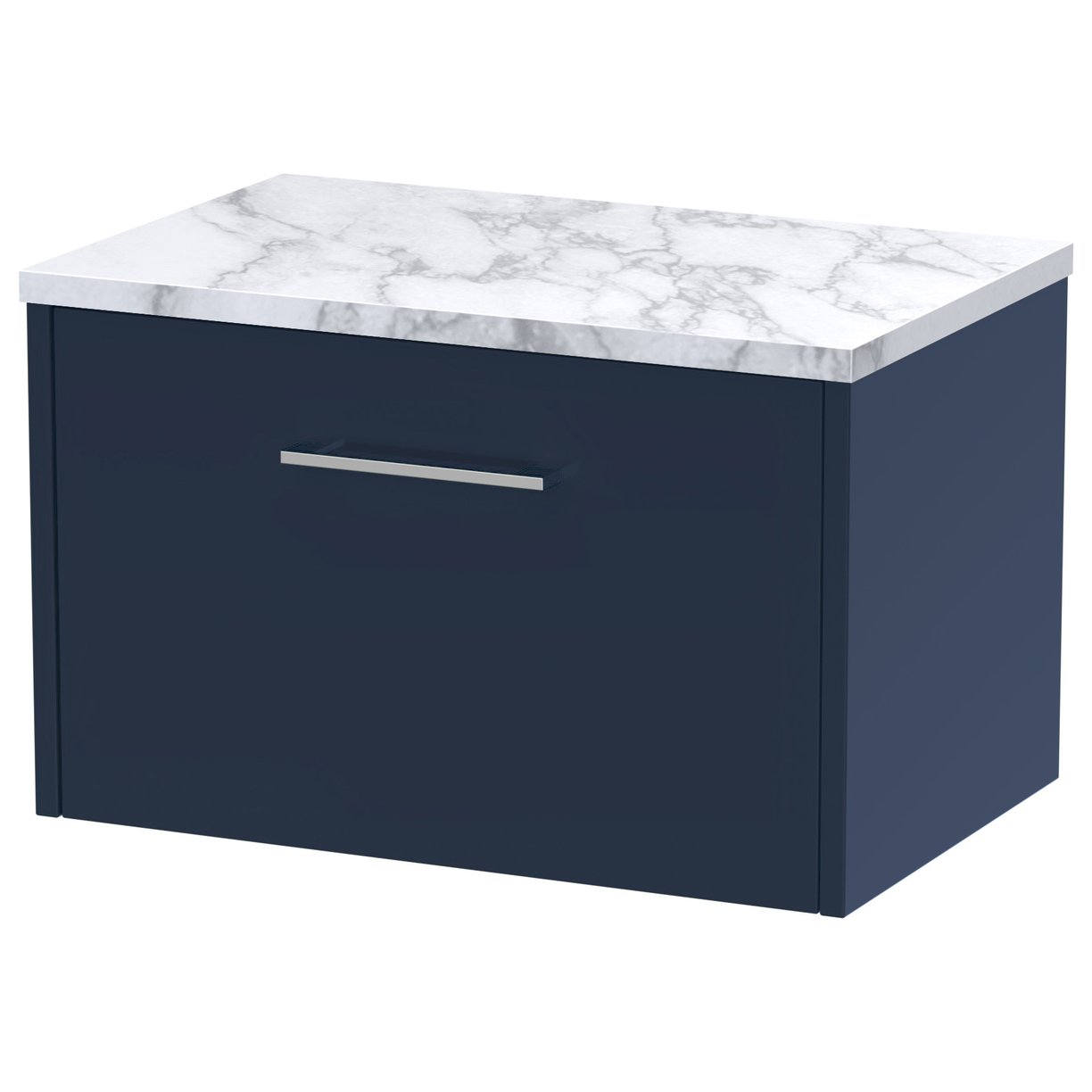 600 Wh Single Drawer Vanity & Laminate T - Indigo Blue
