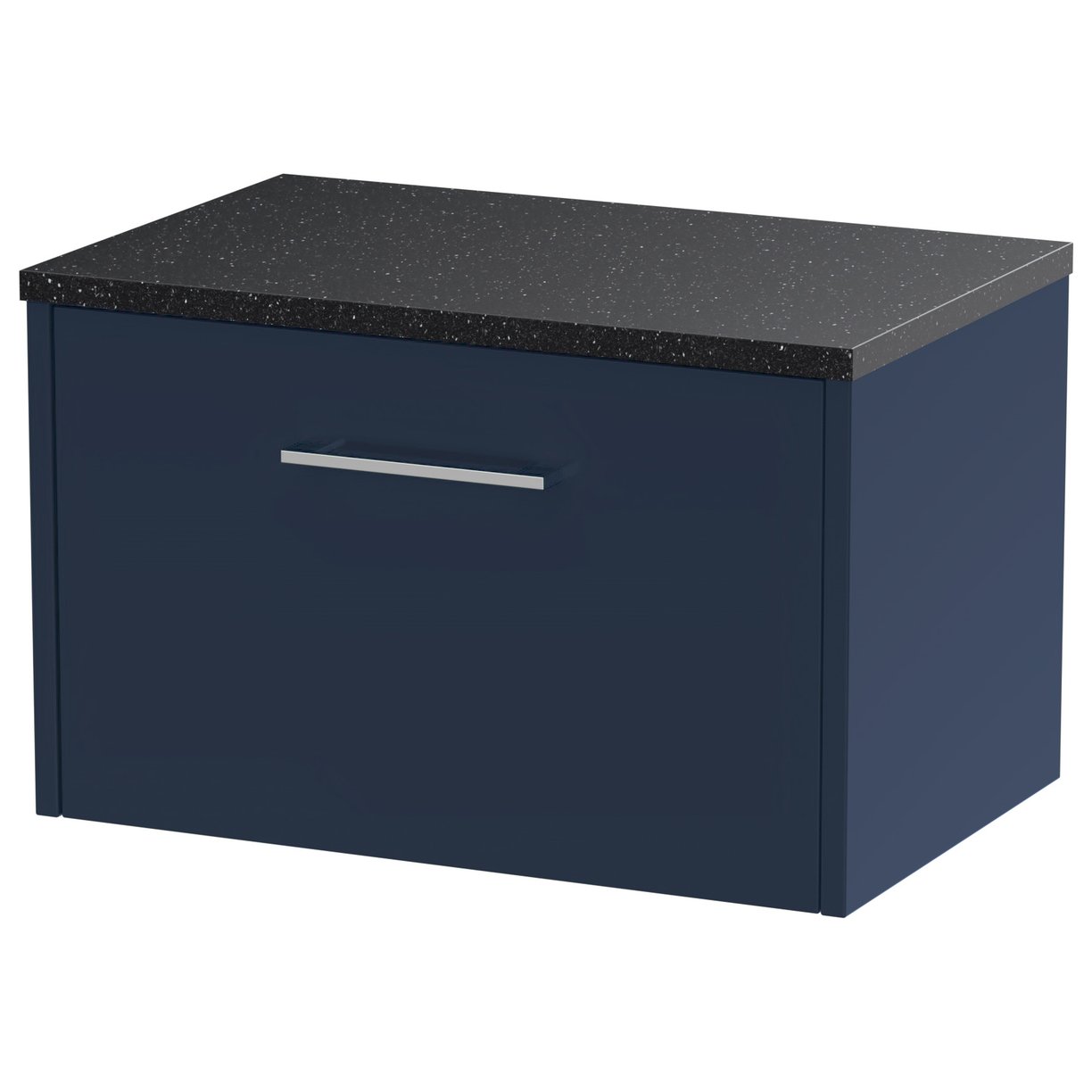 600 Wh Single Drawer Vanity & Laminate T - Indigo Blue
