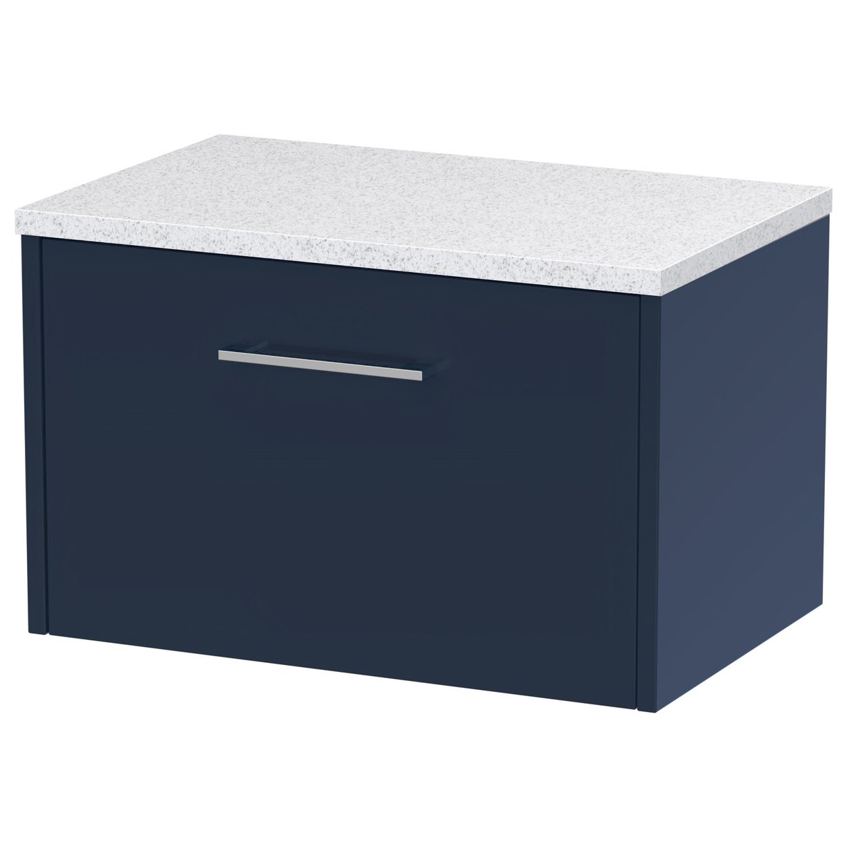 600 Wh Single Drawer Vanity & Laminate T - Indigo Blue