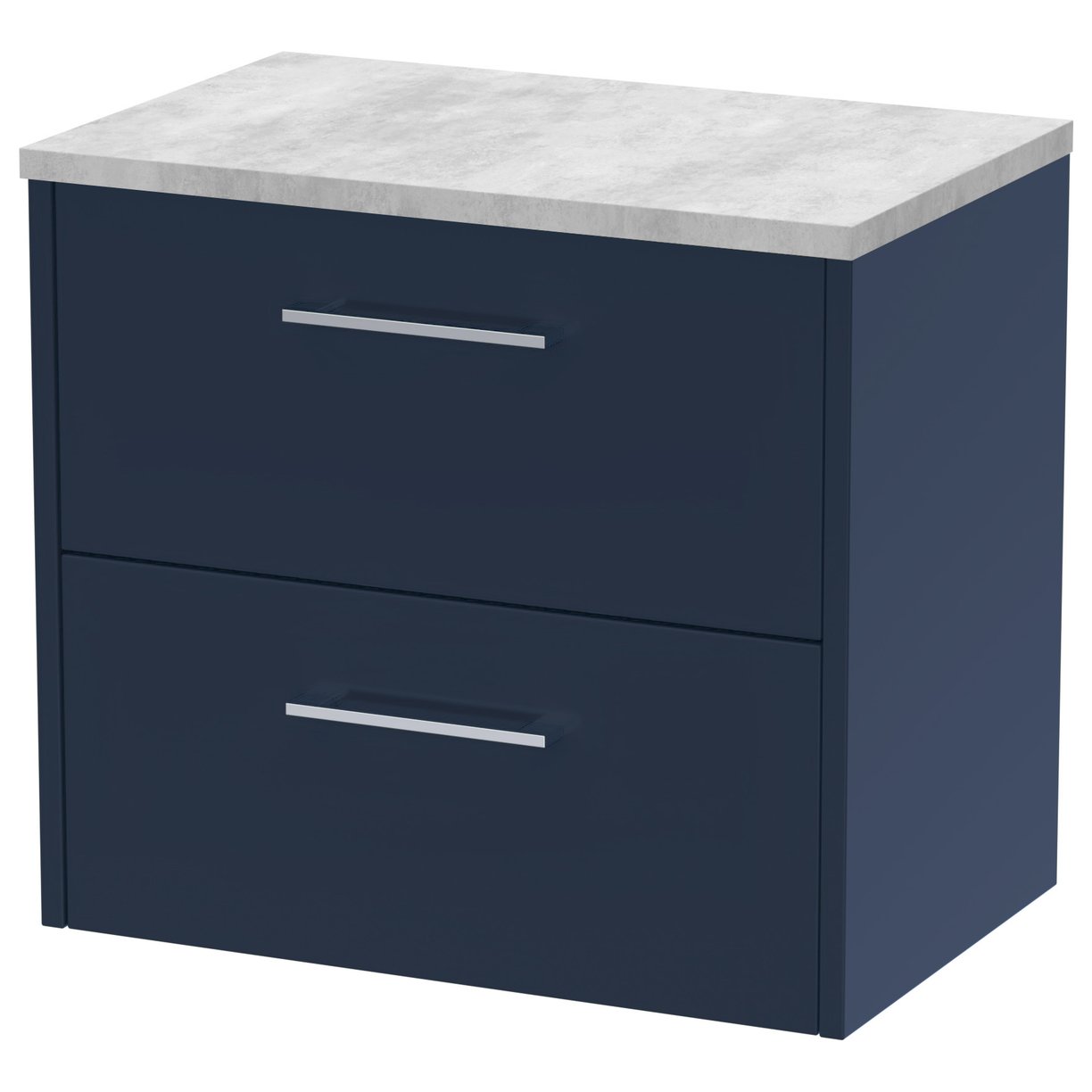 600 Wh 2-Drawer Vanity & Laminate Top - Indigo Blue