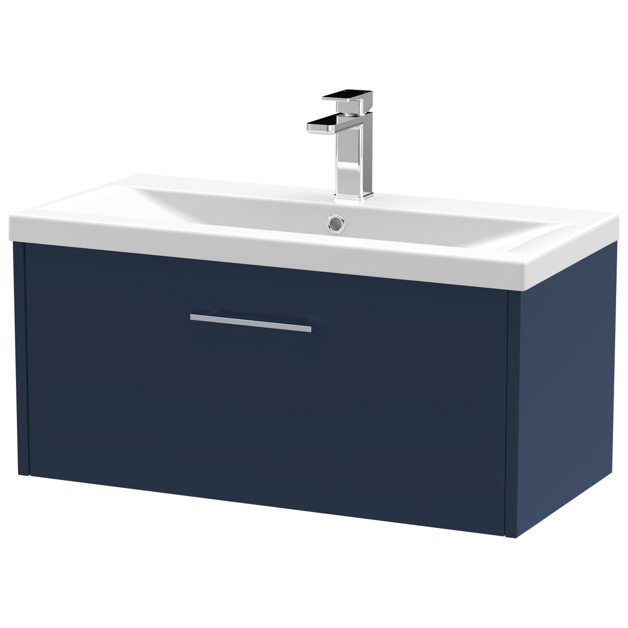 800 Wh Single Drawer Vanity & Basin 1 - Indigo Blue
