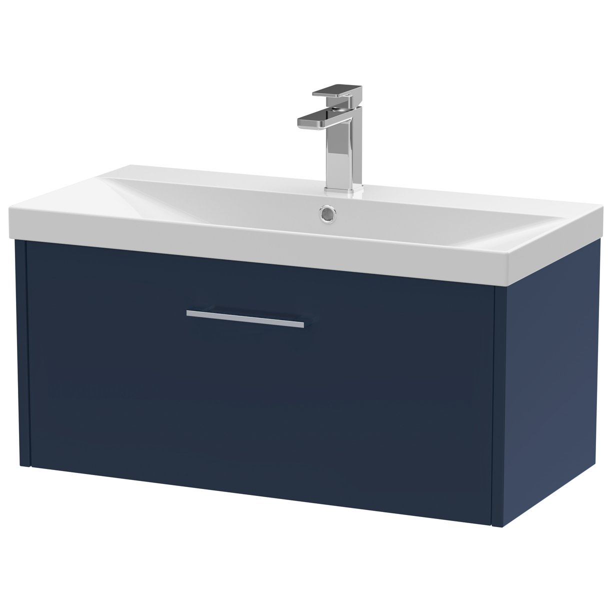 800 Wh Single Drawer Vanity & Basin 3 - Indigo Blue