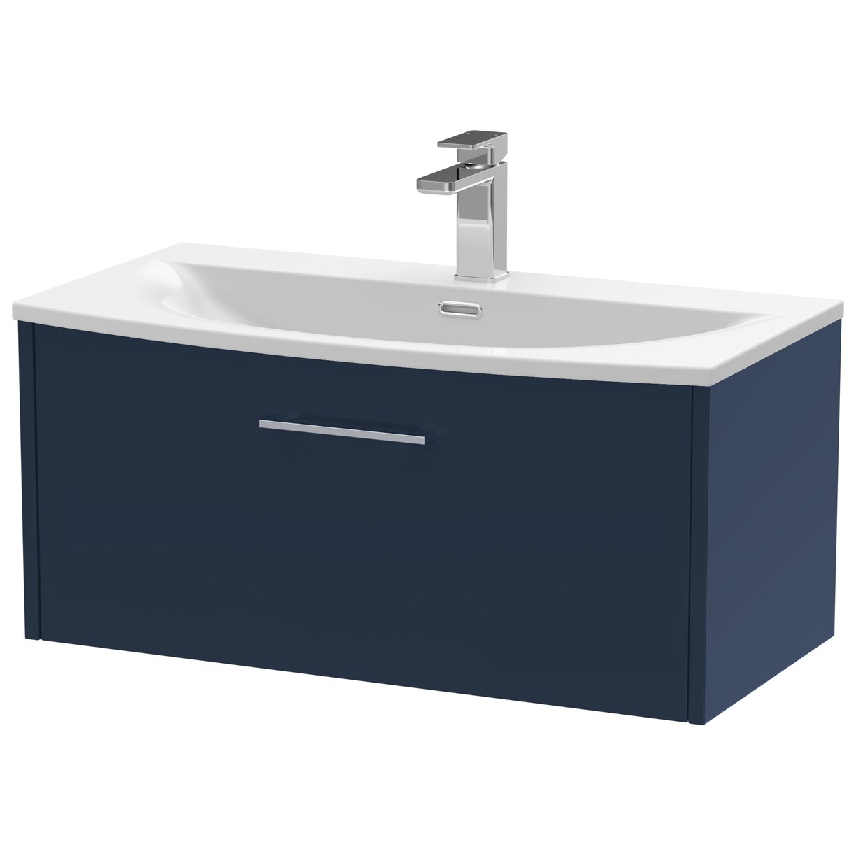 800 Wh Single Drawer Vanity & Basin 4 - Indigo Blue