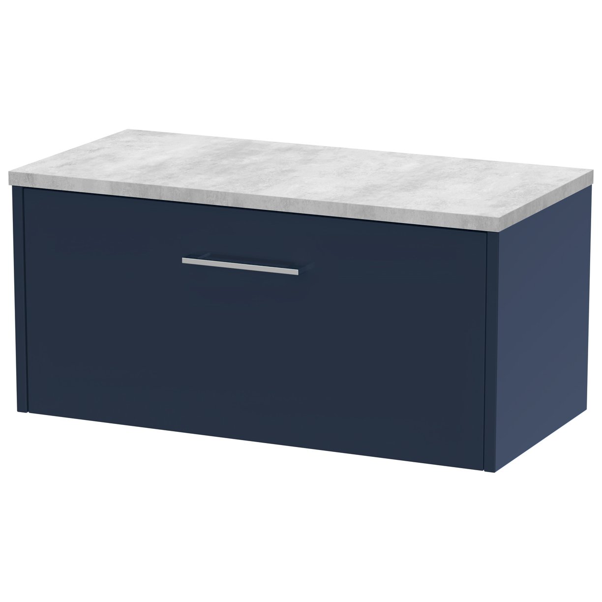 800 Wh Single Drawer Vanity & Laminate T - Indigo Blue