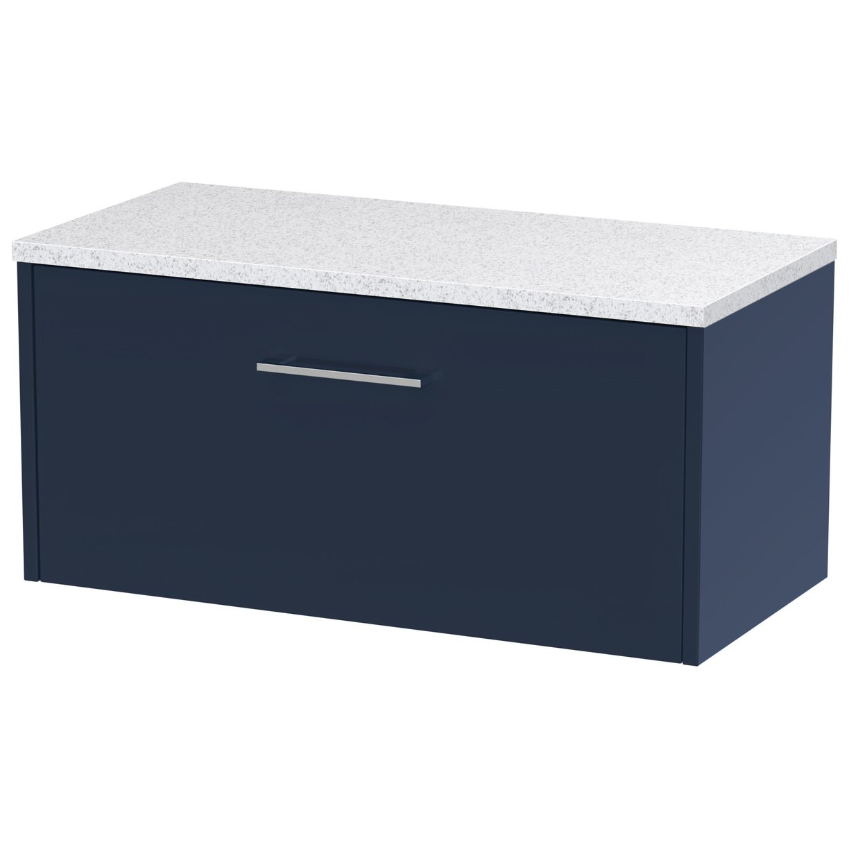 800 Wh Single Drawer Vanity & Laminate T - Indigo Blue