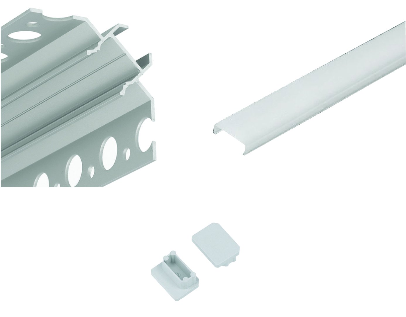 Aluminium 90 Degree Tile-In Profile Kit 3m