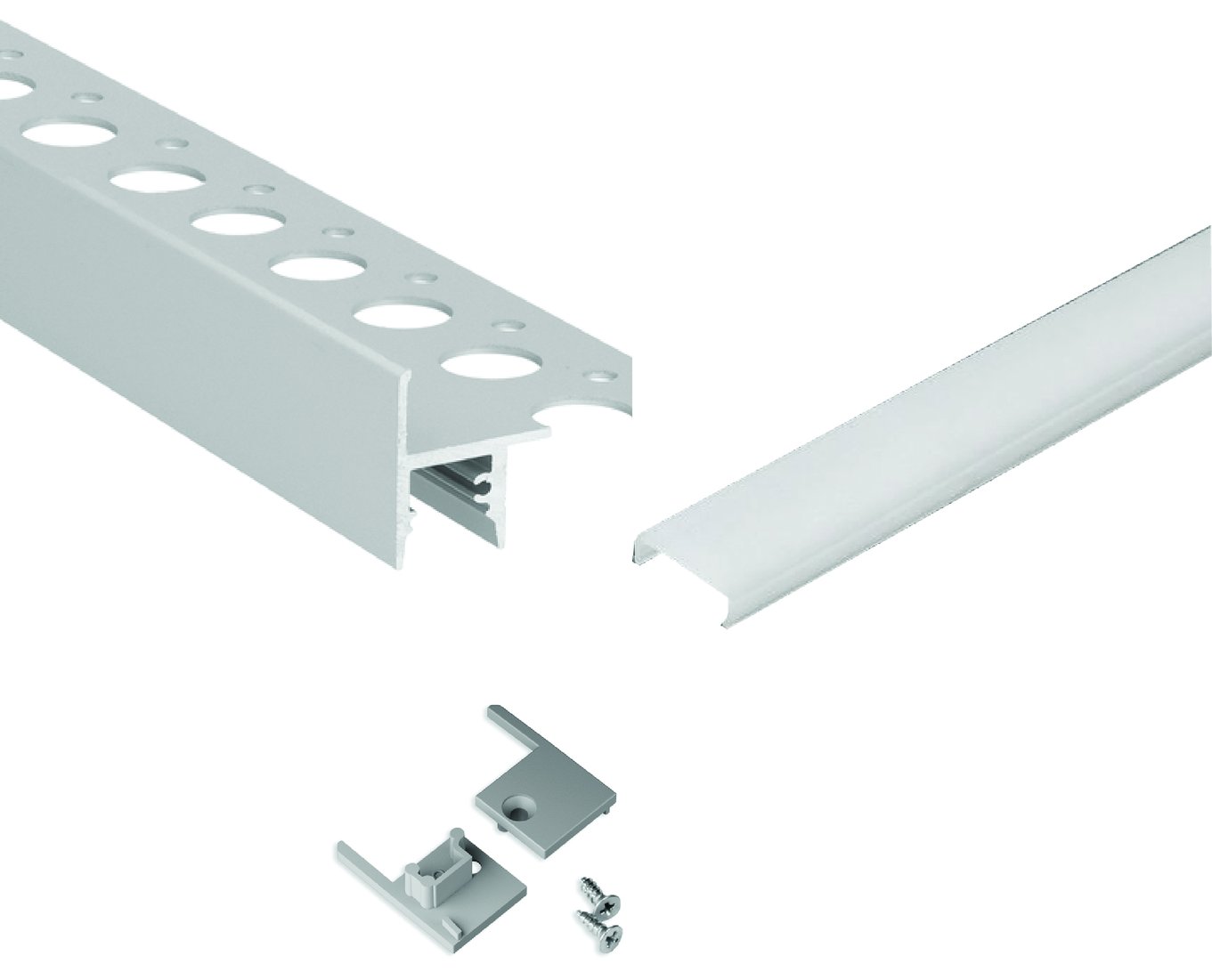 Aluminium Step Tile-In Profile Kit 3m